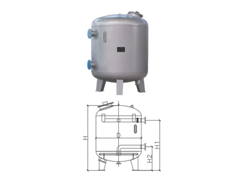 立式不銹鋼石英砂過濾罐